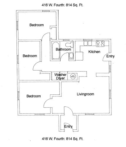 Floorplan of the house on 416 W. Fourth in Moscow, Id